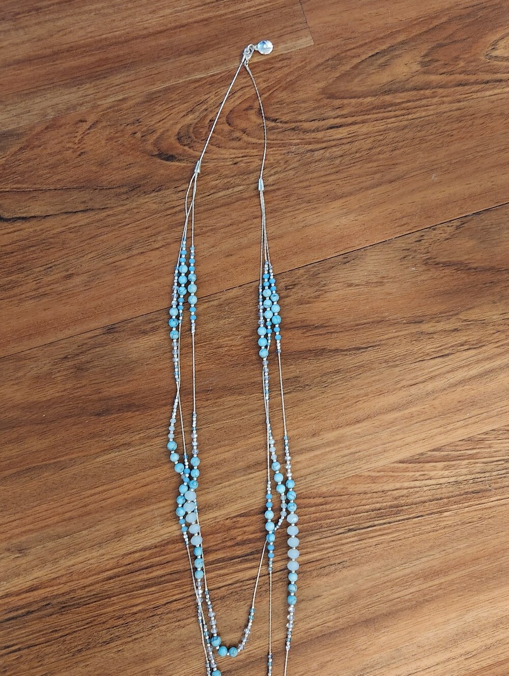 Jones New York Long Silver And Blue Necklace - Picture 9 of 10